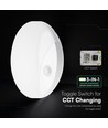 V-Tac 15W LED Außenwandleuchte mit Sensor - Rund, Weiß, Cree Chip, CCT