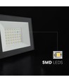 V-Tac 30W LED Strahler - Schwarz, 6500K, Slimline