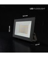 V-Tac 30W Slimline LED Strahler - Schwarzes Gehäuse, 4000K