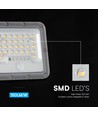 V-Tac LED Solar-Flutlicht mit PIR-Sensor - 150lm/W, IP65, 6000K