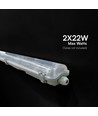 V-Tac 150cm T8 LED Feuchtraum-Wannenleuchte - Für 2x 150cm LED Röhren, IP65