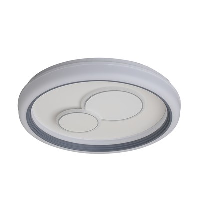 V-Tac 2x30W LED dekorative Deckenleuchte - Dimmbar, 3-in-1 CCT, RF-Fernbedienung, weiß/grau