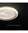 V-Tac 2x30W LED dekorative Deckenleuchte - Dimmbar, 3-in-1 CCT, RF-Fernbedienung, weiß/grau