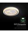 V-Tac 2x30W LED dekorative Deckenleuchte - Dimmbar, 3-in-1 CCT, RF-Fernbedienung, weiß/grau