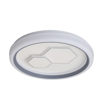 V-Tac 60W dekorative LED Deckenleuchte - Dimmbar, CCT, Fernbedienung, weiß/grau