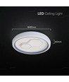 V-Tac 60W dekorative LED Deckenleuchte - Dimmbar, CCT, Fernbedienung, weiß/grau