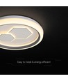 V-Tac 60W dekorative LED Deckenleuchte - Dimmbar, CCT, Fernbedienung, weiß/grau