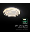 V-Tac 60W dekorative LED Deckenleuchte - Dimmbar, CCT, Fernbedienung, weiß/grau