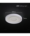 V-Tac 2x40W dekorative LED Deckenleuchte - Dimmbar, 3-in-1, Fernbedienung, Weiß