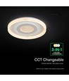 V-Tac 2x40W dekorative LED Deckenleuchte - Dimmbar, 3-in-1, Fernbedienung, Weiß