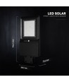 V-Tac 40W LED Solar Straßenlaterne - 9.6V, LiFePO4 Akku, CCT