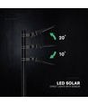 V-Tac 40W LED Solar Straßenlaterne - 9.6V, LiFePO4 Akku, CCT