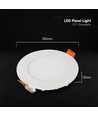 V-Tac 6W rundes LED Einbaupanel - Cree Chip, CCT 3-in-1, 6 Jahre Garantie
