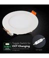 V-Tac 6W rundes LED Einbaupanel - Cree Chip, CCT 3-in-1, 6 Jahre Garantie