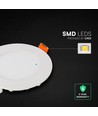 V-Tac 6W rundes LED Einbaupanel - Cree Chip, CCT 3-in-1, 6 Jahre Garantie