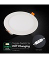 V-Tac 12W rundes LED-Einbaupanel - CCT, Cree-Chip, 6 Jahre Garantie