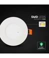 V-Tac 3W rundes LED-Mini-Einbaupanel - CCT, Cree-Chip, 6 Jahre Garantie