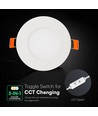 V-Tac 3W rundes LED-Mini-Einbaupanel - CCT, Cree-Chip, 6 Jahre Garantie
