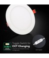 V-Tac 22W rundes LED-Einbaupanel - CCT, Cree-Chip, 6 Jahre Garantie