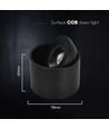 12W LED Aufputz-Spot - IP44, schwarz, CCT, Cree Chip