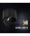 12W LED Aufputz-Spot - IP44, schwarz, CCT, Cree Chip