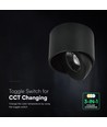 12W LED Aufputz-Spot - IP44, schwarz, CCT, Cree Chip