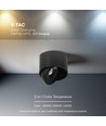 12W LED Aufputz-Spot - IP44, schwarz, CCT, Cree Chip