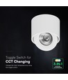V-Tac 18W LED Aufbau-Deckenstrahler - IP44, Cree Chip, 3-in-1 CCT, Weiß