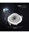 V-Tac 12W LED COB Downlight CCT - IP44, Cree Chip, Weiß