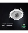 V-Tac 12W LED COB Downlight CCT - IP44, Cree Chip, Weiß