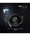 V-Tac 12W CCT LED Downlight - IP44, schwarz, Cree Chip