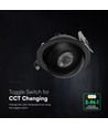 V-Tac 12W CCT LED Downlight - IP44, schwarz, Cree Chip