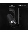 V-Tac 30W 3-Phasen Zoom LED-Schienenspot - CCT, 25°-50°, schwarz
