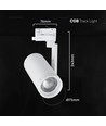 V-Tac 30W 3-Phasen CCT LED Schienenstrahler - Zoombar 25°-50°, weiß