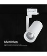 V-Tac 30W 3-Phasen CCT LED Schienenstrahler - Zoombar 25°-50°, weiß