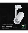 V-Tac 30W 3-Phasen CCT LED Schienenstrahler - Zoombar 25°-50°, weiß