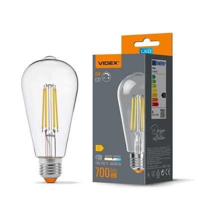 E27 6W dimmbare Filament LED-Lampe - ST64, neutralweiß