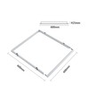 Einbaurahmen für 60x60 LED-Panel - Passend für Troldtekt ohne Anpassung, weißer Rand