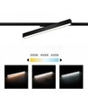 30/28/25W 1-Phasen LED Stromschiene - 60 cm, Schwarz, 1F2W