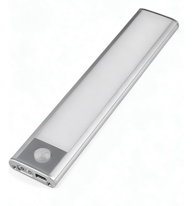 20cm 1,5W LED Schrankleuchte mit Sensor - Silber, wiederaufladbar, IP20