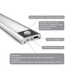 40cm 2W LED-Schrankleuchte mit Sensor - Silber, wiederaufladbar, IP20