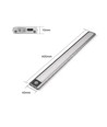 40cm 2W LED-Schrankleuchte mit Sensor - Silber, wiederaufladbar, IP20