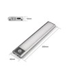 20cm 1,5W LED Schrankleuchte mit Sensor - Silber, wiederaufladbar, IP20