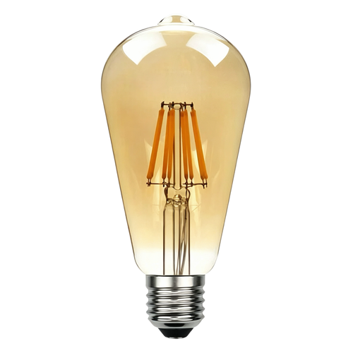 E27 6W LED Filamentlampe - ST64, 800lm, Amberglas, 2700K warmweiß