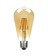 E27 6W LED Filamentlampe - ST64, 800lm, Amberglas, 2700K warmweiß