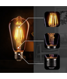 E27 6W LED Filamentlampe - ST64, 800lm, Amberglas, 2700K warmweiß