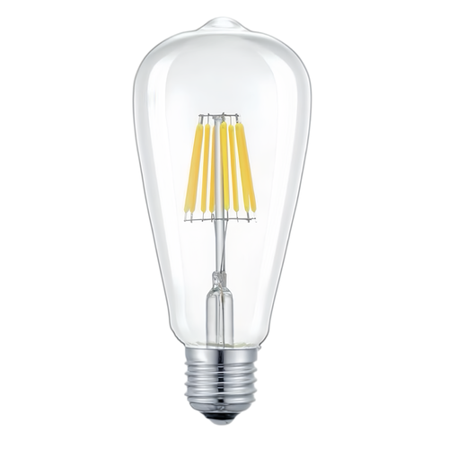 E27 6W LED Filamentlampe - ST64, 800lm, Klarglas, 2700K warmweiß