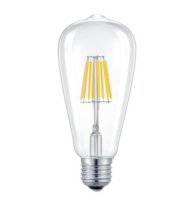 E27 6W LED Filamentlampe - ST64, 800lm, Klarglas, 2700K warmweiß
