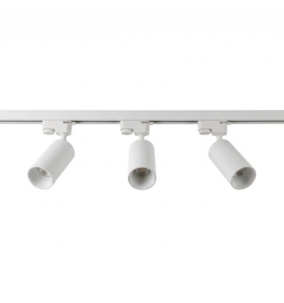 1-Phasen BASIC Schienensystem - 1m, Weiß, 3-Spot, GU10, ohne Leuchtmittel