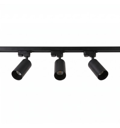 1-Phasen BASIC Schienensystem - 1m, Schwarz, 3-Spot, GU10, ohne Leuchtmittel